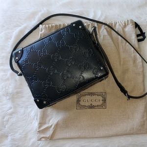 Gucci Monogram Unisex Leather Crossbody